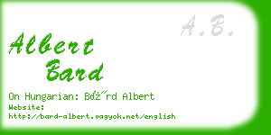 albert bard business card